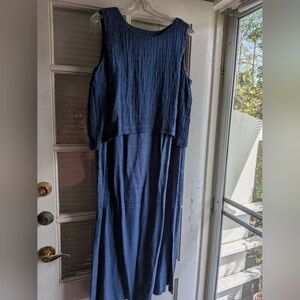 J Jill- Pure Jill -Navy Sleeveless Layered Maxi Dress - Women